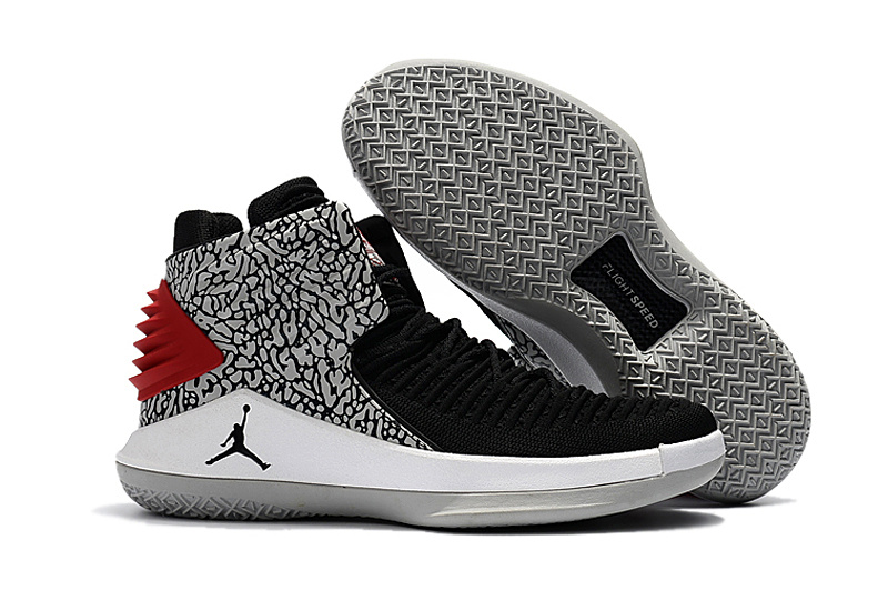 Women Air Jordan 32 Black Cement Grey Shoes - Click Image to Close